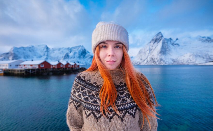 Native Icelandic girl with red hair.