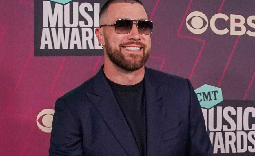 Travis Kelce attends the 2023 CMT Music Awards at Moody Center on April 2, 2023 in Austin, Texas.